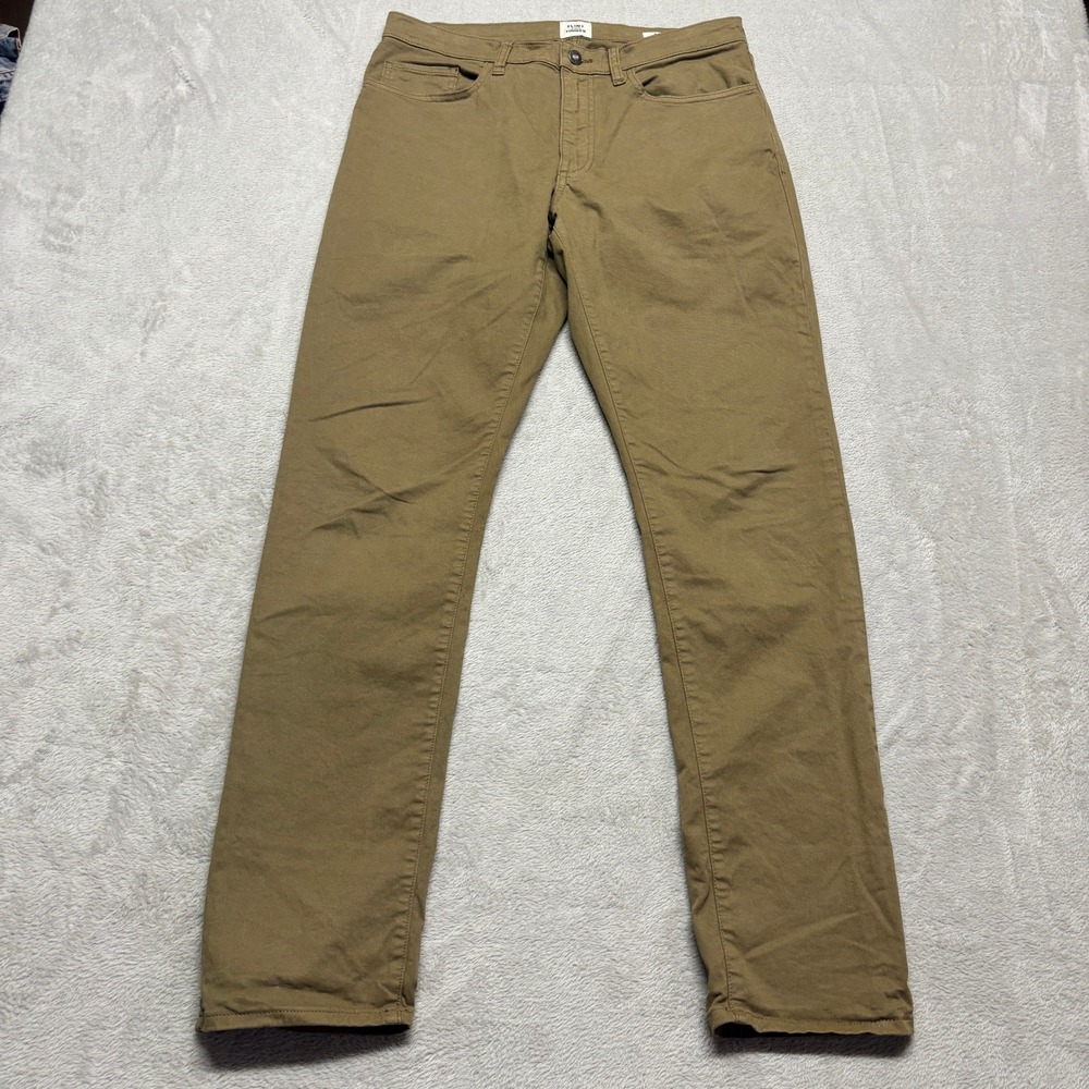 Flint and Tinder Pants Mens 32x32 365 Slim Fit Dark Tan Chino Stretch EUC